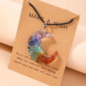 New MAKE A WISH Mood Rainbow Charm Necklace
